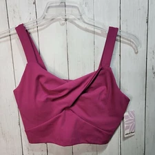 NWT Ebb & Flow Active Workout Bra Crop Top Exercise Fitness Berry Colored Size L