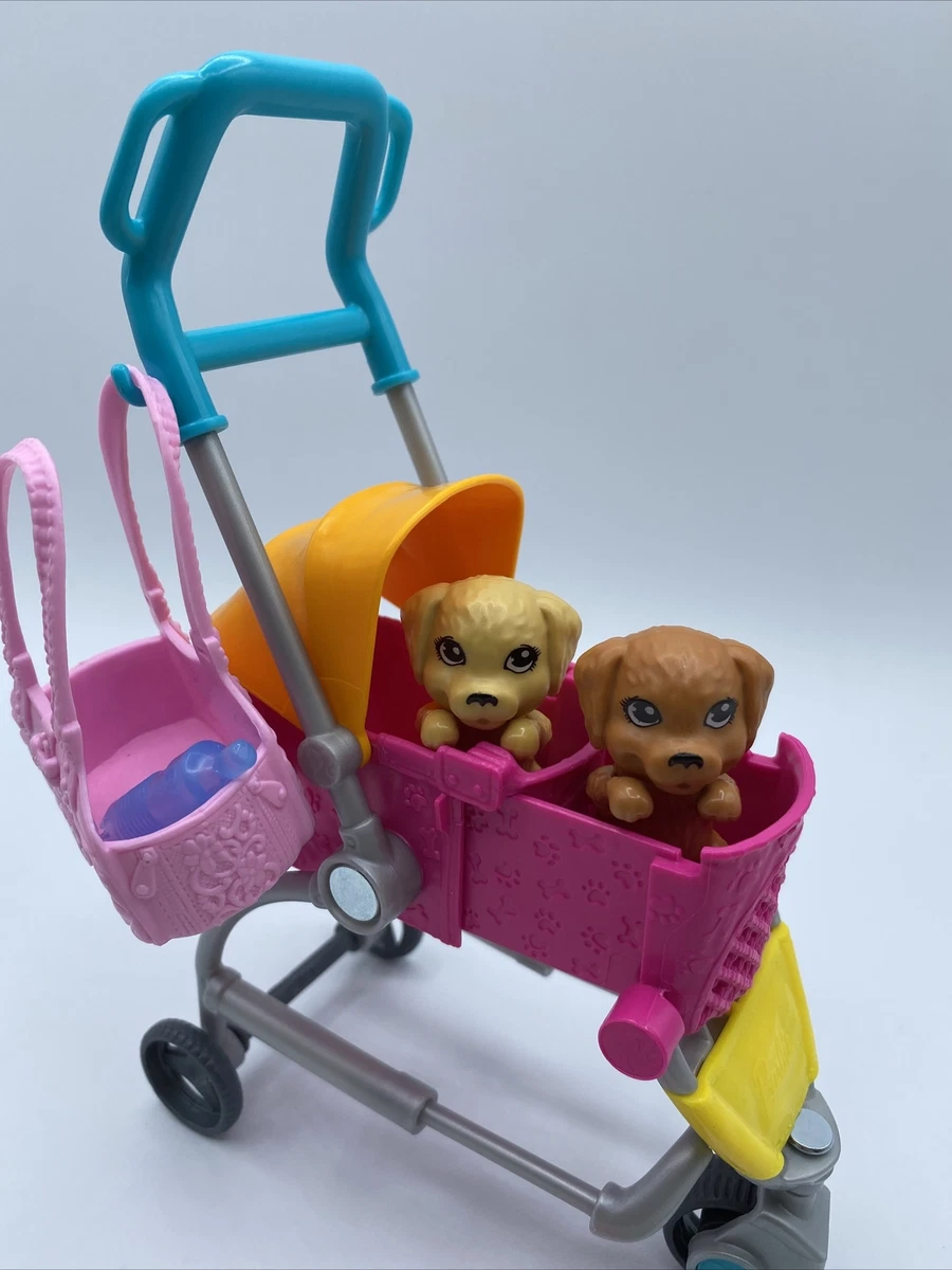 Barbie Stroll N Play Pups Playset For Parts 2 Puppies and Pet