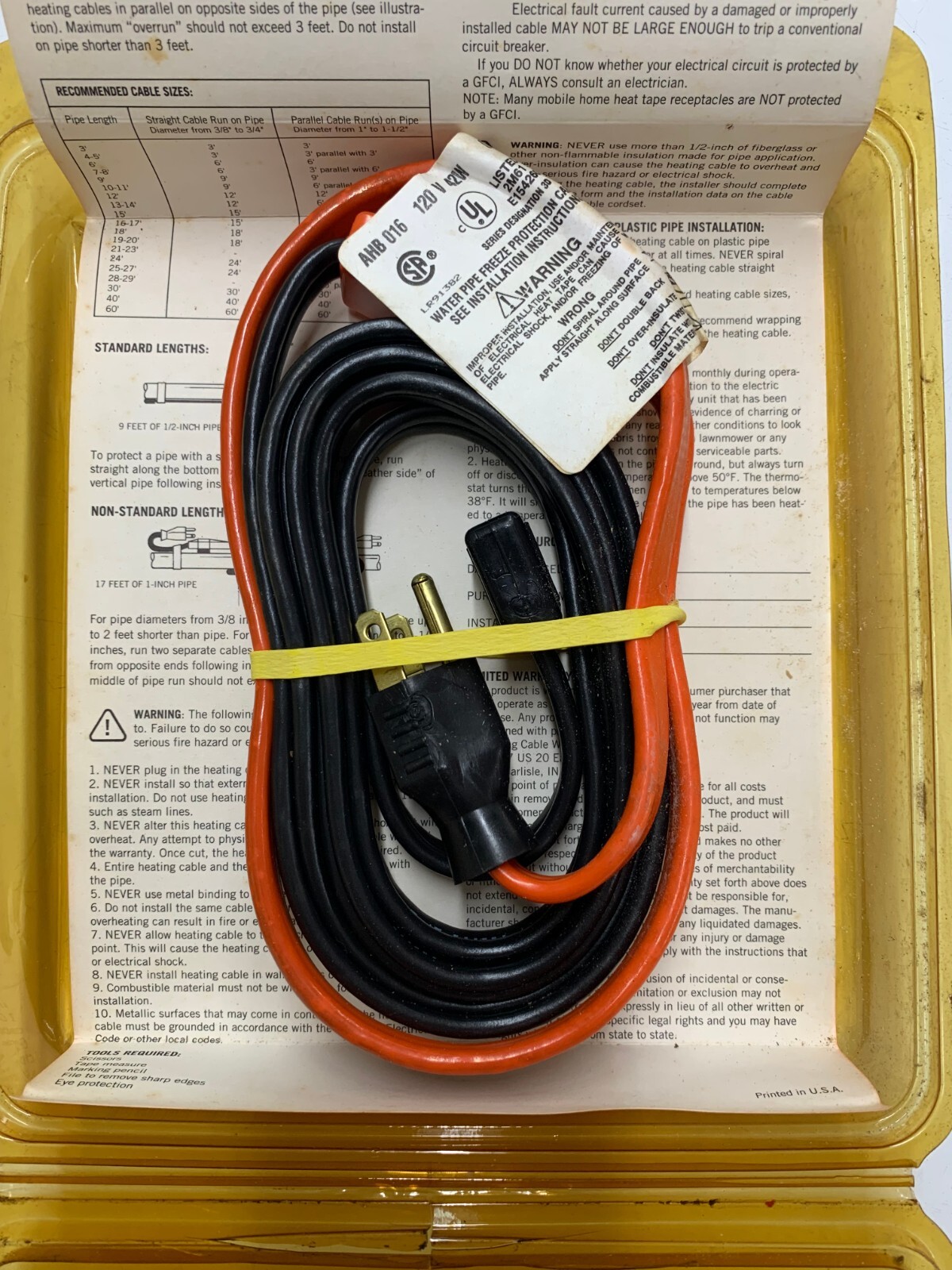Frost King Electric Water Pipe Heat Cable 6' eBay