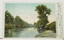 MA New England Views on Boston & Maine RR Nashua River Clinton 1906 Postcard I13