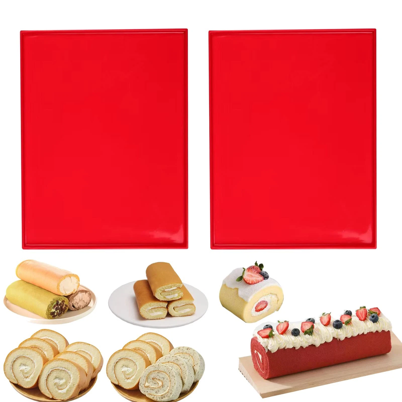 Silicone Swiss Roll Cake Mat - 2Pcs Silicone Baking Mat, Jelly Roll Pan, Non-...
Opens in a new wind