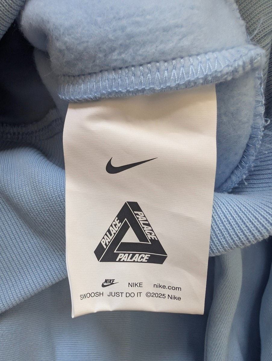Palace x Nike Font Swoosh Hoodie Sky Blue Large | eBay