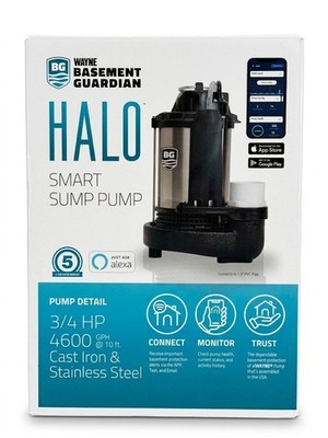Wayne Basement Guardian Halo 3/4 HP 5520 gph Stainless Smart Pump WIFI