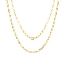 10K or Jaune 2.5mm Femmes Jaseron Rond Câble Collier Chaîne Pendentif 40.6cm