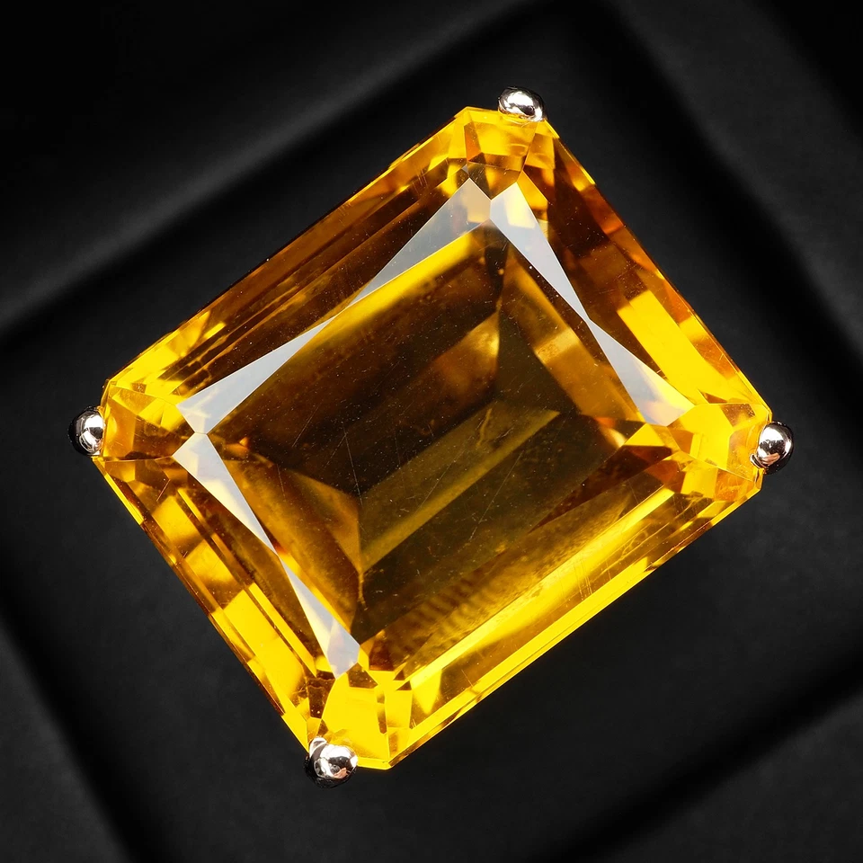 Fabuloso anillo de oro rosa de plata de ley 925 citrino de oro amarillo de 24,10 quilates talla 6 Foto 2 de 4