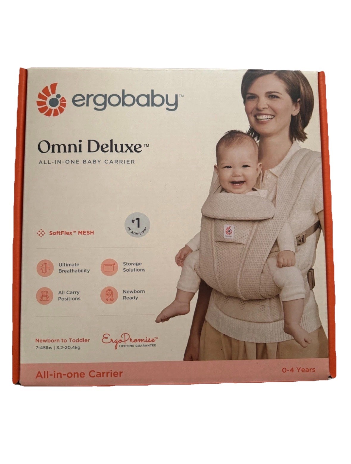 Ergobaby Omni Deluxe All-in-One Baby Carrier (Natural Beige) - New Sealed