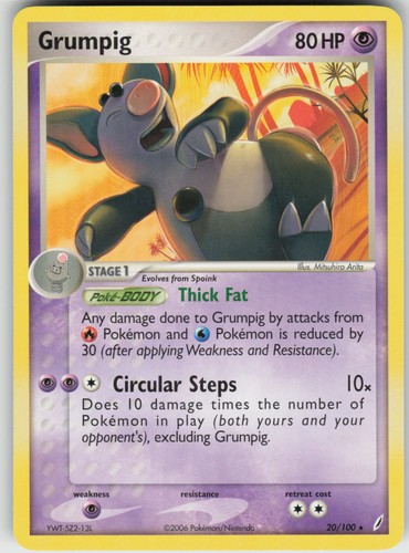 Grumpig 20/100 EX Crystal Guardians Pokemon Lightly Played LP