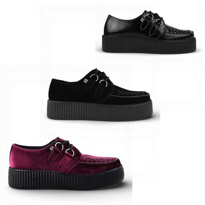 TUK Footwear Herren Damen Viva High Creeper Plateau Schnürschuhe Goth Schuhe