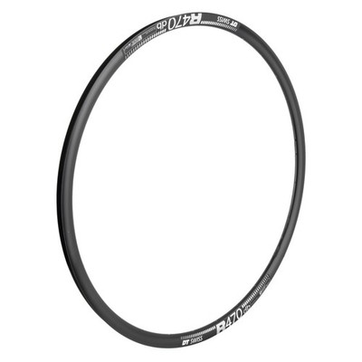 DT Swiss R 470 700c Tubeless-Ready Road Disc Rim: 24h, Black