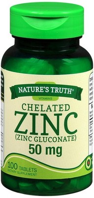 Nature's Truth Zinc 50 mg Tablets Chelated 100 Count