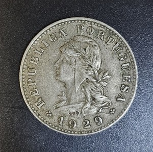 1929 Sao Tome e Principe 20 Centavos Coin Portugal Colony Low Mintage 