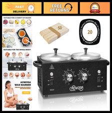 Hair Removal Wax Warmer Kit - Double Pot, Large Capacity, Easy Clean, 50 Sticks
