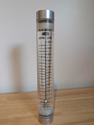 Blue-White F-400 Acrylic Flow Meter 5 GPM 20 LPM Pool Flowmeter