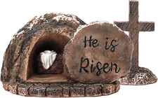 Decoración Cristiana Tumba Vacía con Cruz - Decoraciones para Hogar Pascua Ha Resucitado