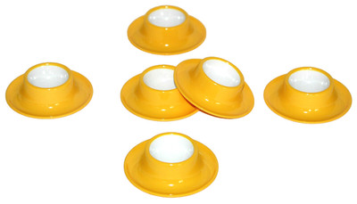 Eierbecher Set 6-tlg. Gelb, stapelbar mit Ablage, Gimex schwer zerbrechlich, NEU