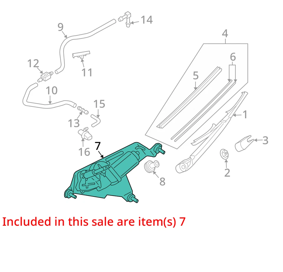 07 08 09 10 11 12 13 14 15 Mazda CX9 CX-9 Rear Wiper Motor TD11-67-450A - Image 4 of 4