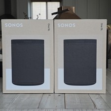 Sonos One SL Pair of WiFi Speakers - Black - In Excellent Condition