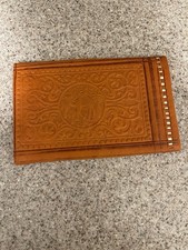 Moroccan Genuine Leather Embossed Handcrafted Wallet Orange Color