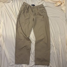 VTG Polo Ralph Lauren Pleated Chino Pants Mens 34x34 Wide leg Andrew Pant 90 s