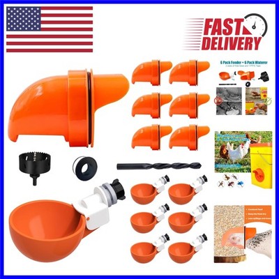 Complete Poultry Feeding Solution - 6 Automatic Feeder Ports & Water Cups