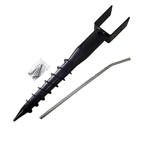 United Premium No Dig Ground Anchor - Black U-Model Screw in Post Stake - BLACK - Picture 2 of 8
