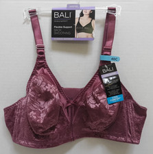 NWT Bali Double Support Lace Full Figure Wireless Bra DF3372 Size 40C Berry