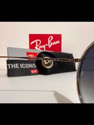 Ray-Ban RB3647N 001/7O 51-22 Round Double Bridge Sunglasses - Gold