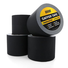 Black Gaffers Tape 4 Inch X 30 Yards - 4 Pack Pro Black Gaff Tape - No Residue,