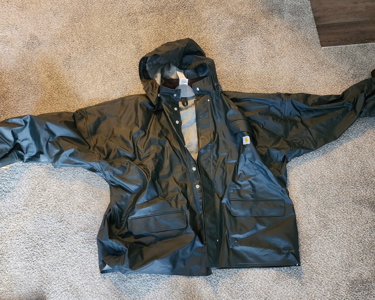 Carhartt Rain Jacket and Bib Overalls Set dark green 3XL Regular