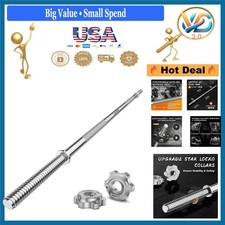 55 Inch Weight Lifting Barbell 1 Inch Standard Steel Olympic Bar Silver