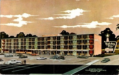 1967 Holiday Inn Staunton VA Motel Architectural Rendering Postcard W.W. Bond