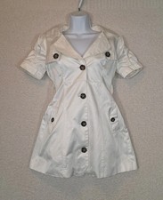 Y2K Vintage Button Up Bebe Satin Mini Dress Sz S Glam Coquette Party Feminine