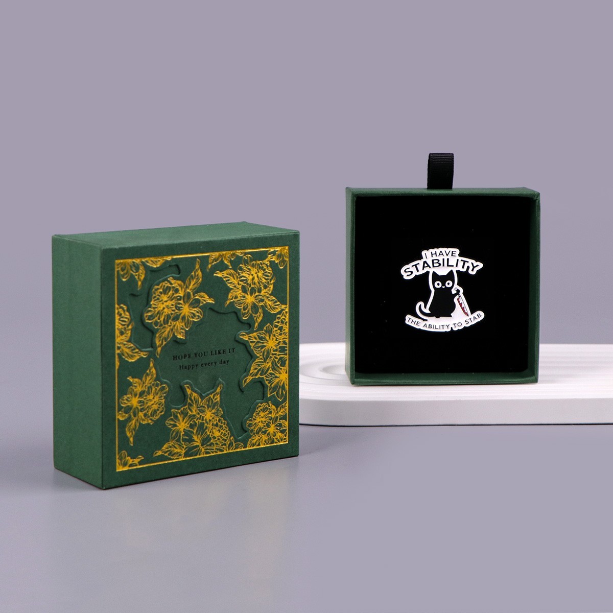 Cat with Knife Enamel Pin Cartoon Black Cat Badge For Backpack Women's Brooch