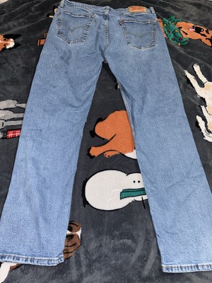 Levis 505 Jeans Mens 36 X 32 Blue Medium Light Wash Denim Pants