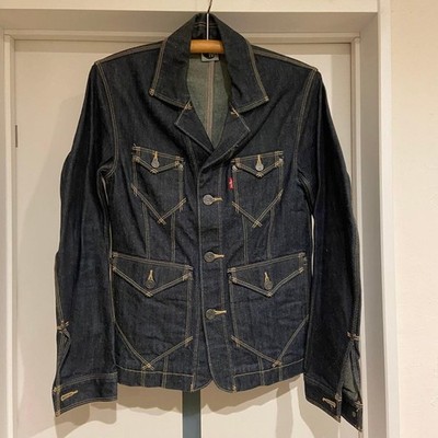 LEVI'S Engineered Denim Jacket M From Japan Dark Wash 3D Tailored Trucker RARE