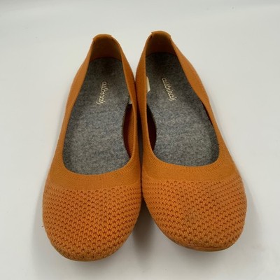 Allbirds Wool Runners Flat Shoes Women Orange Knit Comfort Slip On Size 6.5