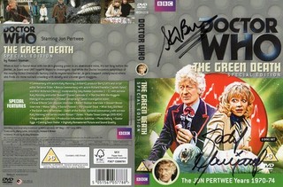 DOCTOR WHO The Green Death DVD Cover Signed by Manning & Bevan (#TD)