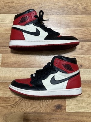 Air Jordan 1 Retro High OG Bred Toe 2018 Size 10.5 Men s 100% Authentic Used