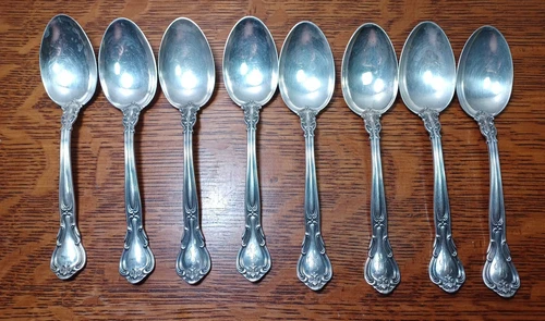 8 Gorham Chantilly Sterling Silver Spoons 5 3/4"  Monogrammed 229 Gm JB9C