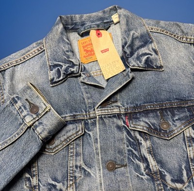 Levi's Denim Trucker Jean Jacket Men Medium Blue Classic Light Wash 72334