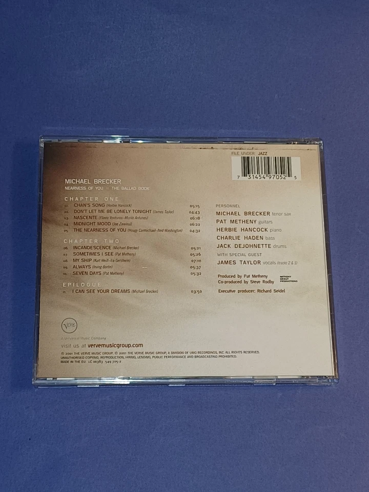 CD - Michael Brecker / Nearness of you (m. Hancock, Metheney, DeJohnette, Haden) - Bild 3 von 3