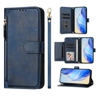 For Various Phone Zip Leather 7Card Wallet Case Bag Flip Stand Cover +Hand Strap