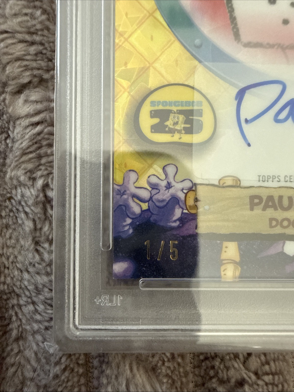 2025 TOPPS CHROME SPONGEBOB SAPPHIRE AUTOGRAPHS PAUL TIBBITT/DOODLEBOB RED 1/5! view 5