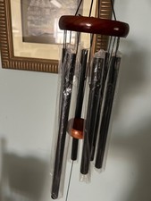Wooden Memorial Blank Decorative Outdoor Wind Chimes, self Personalize black