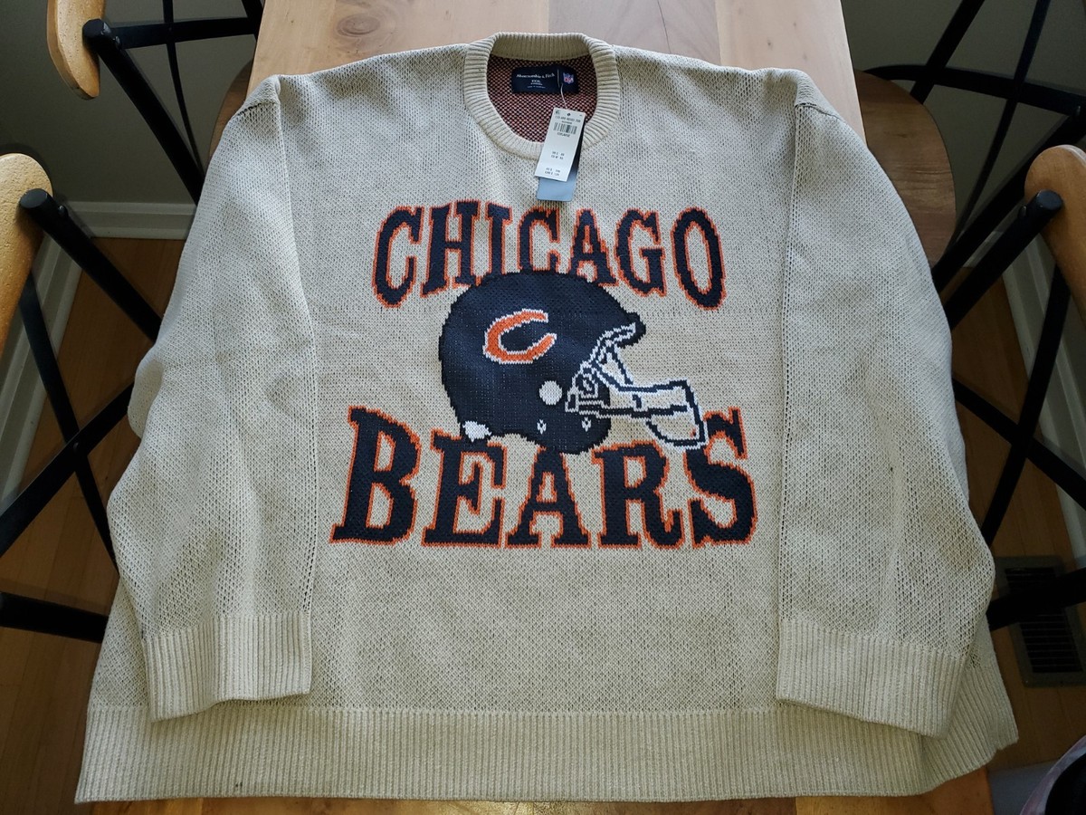 Mens NWT XXXL Chicago Bears Abercrombie & Fitch NFL Crew Sweater