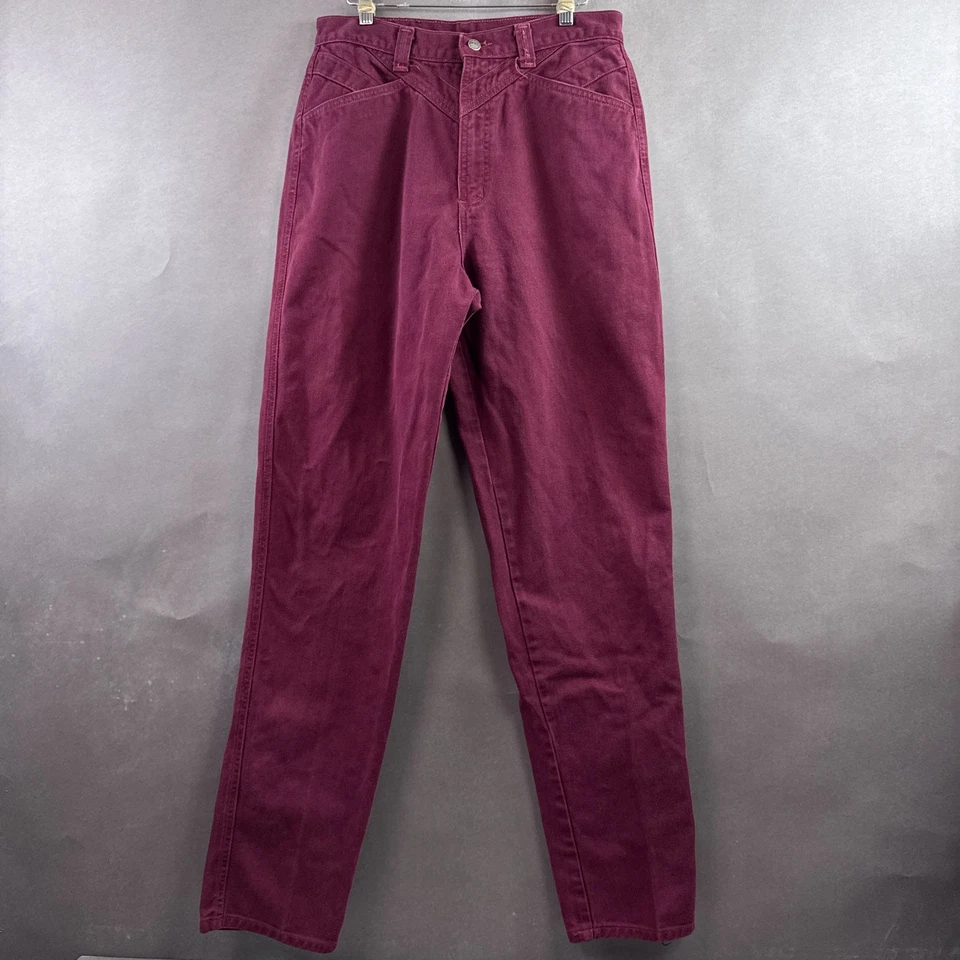 Vintage Rockies Jeans Womens 33 Burgundy Bareback Rocky Mountain Pants Western - Image 2 of 4