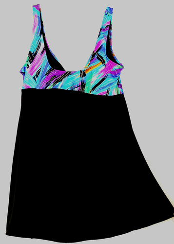 Great Lengths Gr. 16 schwarz bunt Einteiler Badeanzug Schwimmkleid Schlankmacher 18 - Bild 2 von 4