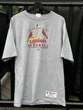 Vtg Y2k Majestic St. Louis Cardinals T-Shirt Sz Large Gray Ozzie Smith MLB