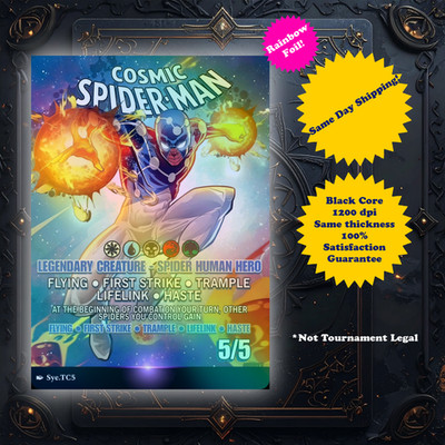 Cosmic Spiderman - Foil High Quality Custom Art Playtest card for MTG - EDH