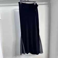 VICTOR COSTA Maxi Skirt Fit And Flare Black Velvet TALL Large Evening Formal 40’